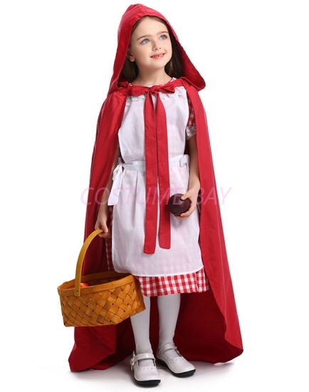 Girls Little Red Riding Hood Book Week Costume With Cape