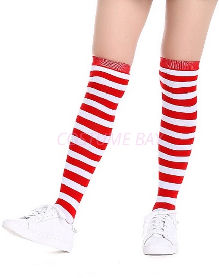 Picture of Where's Wally -  Womens Red and White Striped Stockings