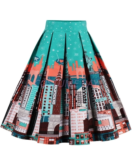 Xmas 50s 60s Vintage Rockabilly Swing Skirt - Skirt City