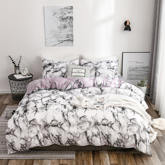 White Marble Bed Duvet Cover Set