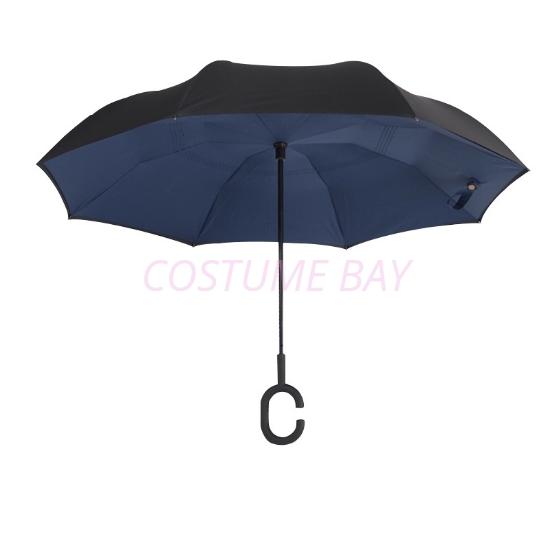 Upside Down Reverse Umbrella - Navy Blue