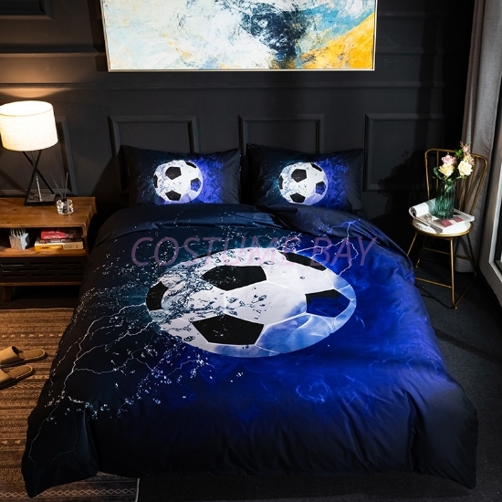 3D Soccer Ball Bed Duvet Cover Set With Pillowcase