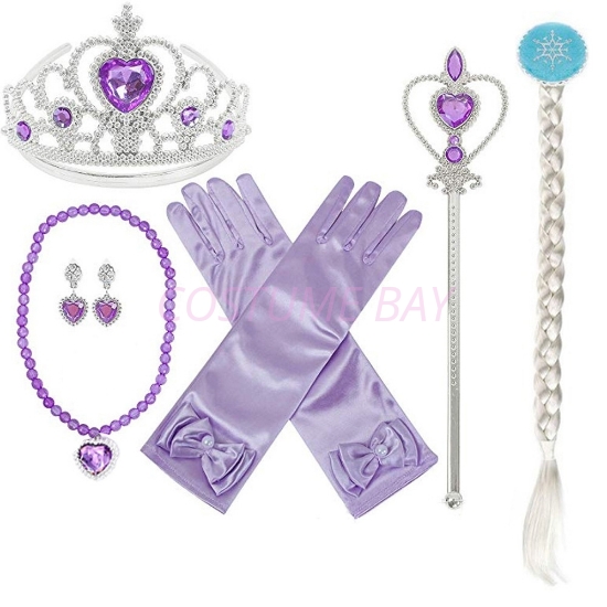 Princess Elsa Tiara Purple 6pc Set