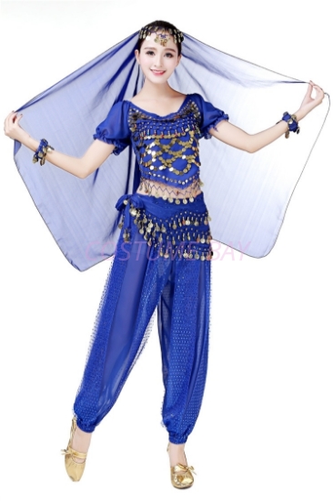 Women's Belly Dance Two Pieces Outfits -Dark Blue