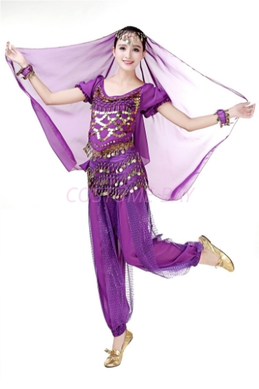 Women's Belly Dance Two Pieces Outfits - Purple