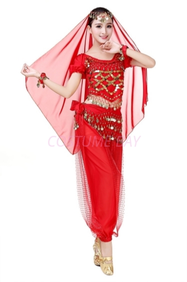 Women's Belly Dance Two Pieces Outfits - Red
