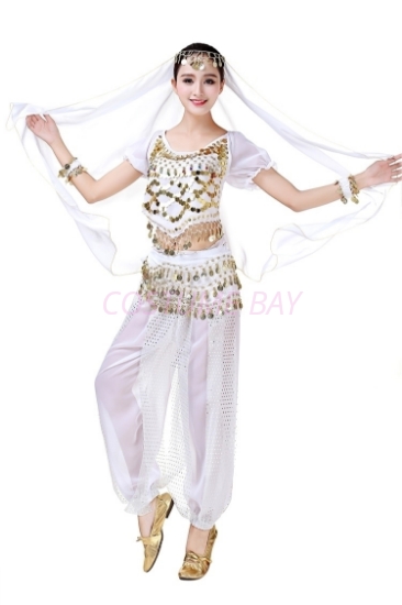 Women's Belly Dance Two Pieces Outfits - White