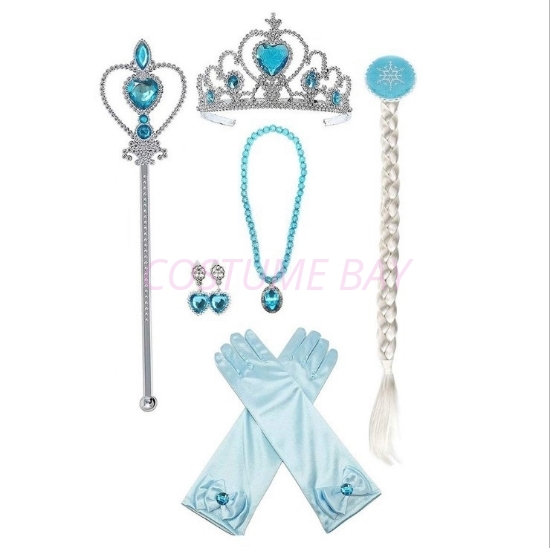 Princess Elsa Tiara Blue 6pc Set