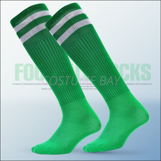 Adults Kids High Knee Football Sport Socks - GREEN