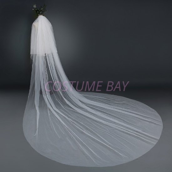 One-tier Classic Wedding Veil Cathedral Veil With Solid 3m Tulle