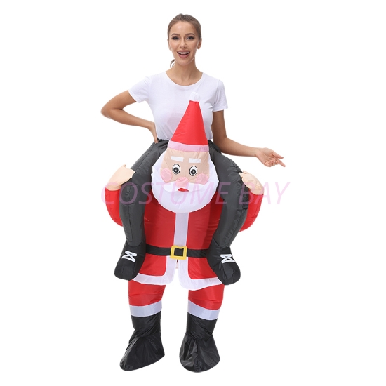 Fan Operated Adult Inflatable Riding Santa