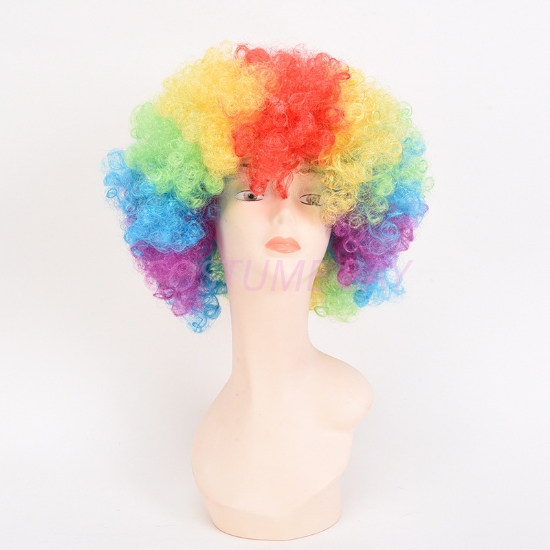 70's Funky Disco Afro Wig - Rainbow