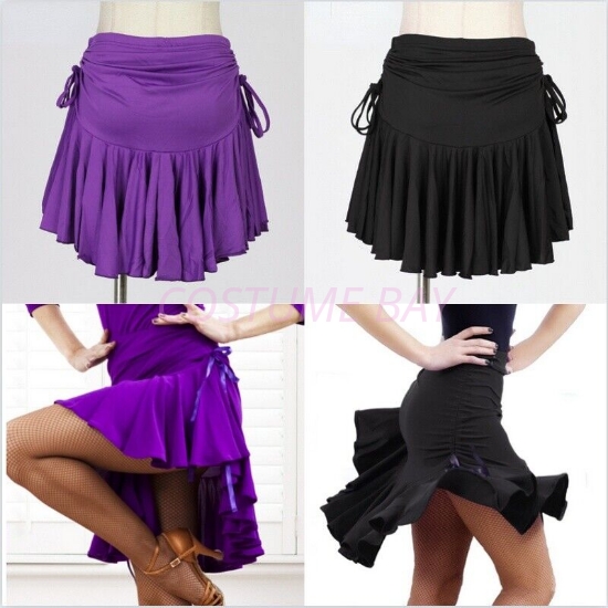 Milk Silk Fabric Blank /  Purple Women's Performance Training Latin Dance Skirt
