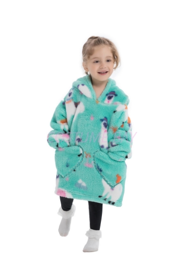 New Design Kids Toddler Animal Fruit Print Blanket Hoodie - Lama