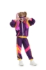 Picture of Kids 80s Retro Hip Hop Disco Hippie Modern Jazz Performance Costume - Purple