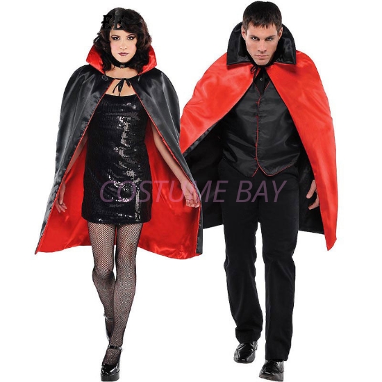 Picture of Adult Kids Halloween Black Red Double-Sided Cape Cloak