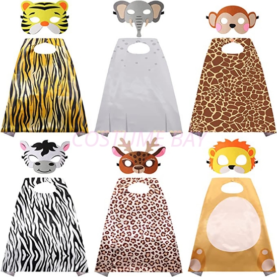 Picture of Kids Animal Cape with Mask Costumes 6pcs Set for Book Week