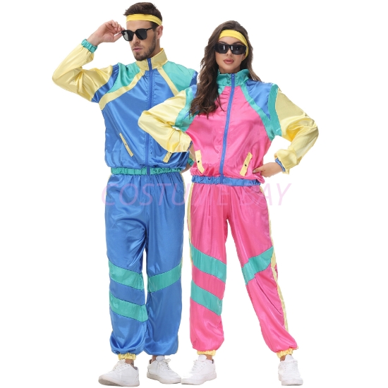 Picture of Adults 80s Height of Fashion Tracksuit Disco Retro Costume