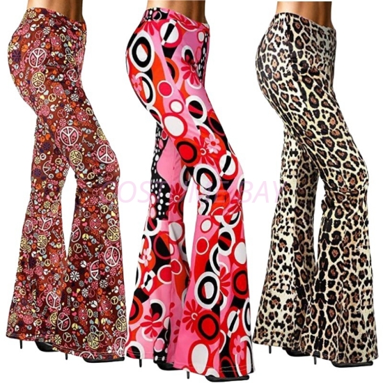 Picture of 1950s-80s Retro Hippie Style Adult Women's High-Waist Pants