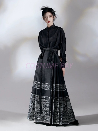 Picture of Traditional Chinese MaMian Skirt with Elegant Design - Horse Face Skirt