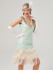 Picture of 1920s Vintage Big V-Neck Flapper dress-Light Green