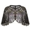 Picture of Vintage Boutique Beaded Sequin Flapper Cape - Black Gold