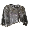 Picture of Vintage Boutique Beaded Sequin Flapper Cape - Black Gold