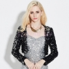 Picture of Womens Black Sequin Cropped Jacket