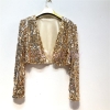 Picture of Womens Gold Sequin Cropped Jacket