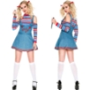 Picture of Womens Halloween Chucky Doll Costume Dress Horror Outfit