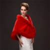 Picture of Faux Fur Shawl - Black, Red and White