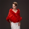 Picture of Faux Fur Shawl - Black, Red and White