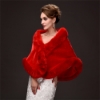 Picture of Faux Fur Shawl - Black, Red and White