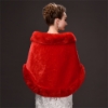 Picture of Faux Fur Shawl - Black, Red and White