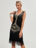 Picture of Roaring Classic 1920s Vintage Great Gatsby Fringe V-Neck Flapper Dress