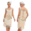 Picture of Roaring Classic 1920s Vintage Great Gatsby Fringe V-Neck Flapper Dress