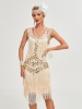 Picture of Roaring Classic 1920s Vintage Great Gatsby Fringe V-Neck Flapper Dress