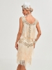 Picture of Roaring Classic 1920s Vintage Great Gatsby Fringe V-Neck Flapper Dress