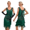 Picture of Roaring Classic 1920s Vintage Great Gatsby Fringe V-Neck Flapper Dress