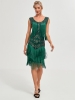 Picture of Roaring Classic 1920s Vintage Great Gatsby Fringe V-Neck Flapper Dress