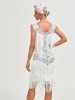 Picture of Roaring Classic 1920s Vintage Great Gatsby Fringe V-Neck Flapper Dress