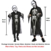 Picture of Mens Skeleton 3pcs Set Ghostface Scream Mask Costume for Halloween