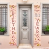 Picture of Pink Vertical Happy Birthday Door Banner with Numbers