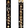 Picture of Black Vertical Happy Birthday Door Banner with Numbers 