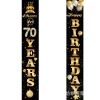 Picture of Black Vertical Happy Birthday Door Banner with Numbers 