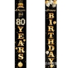 Picture of Black Vertical Happy Birthday Door Banner with Numbers 