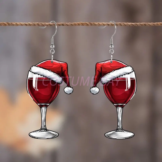 Picture of Christmas Earrings - Wine Glass