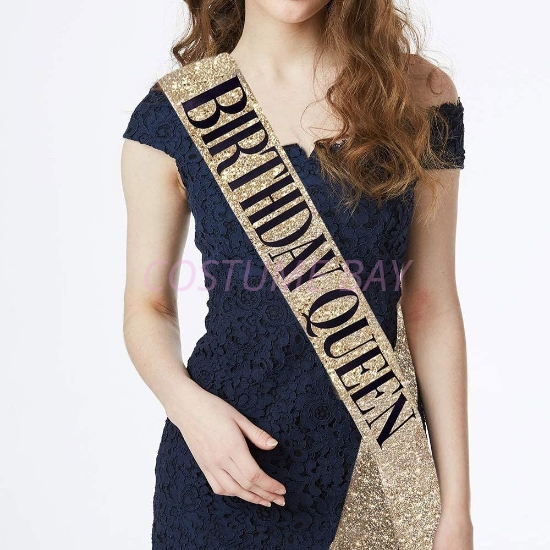 Picture of Birthday Queen - Prom Shoulder Glitter Strap