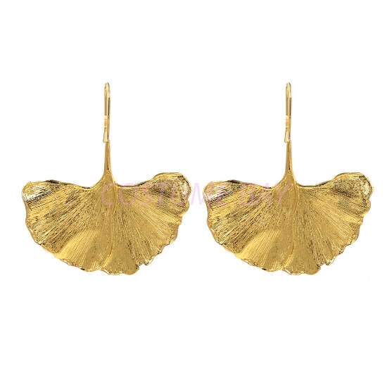 Picture of Gold Ginkgo Leaf Earrings